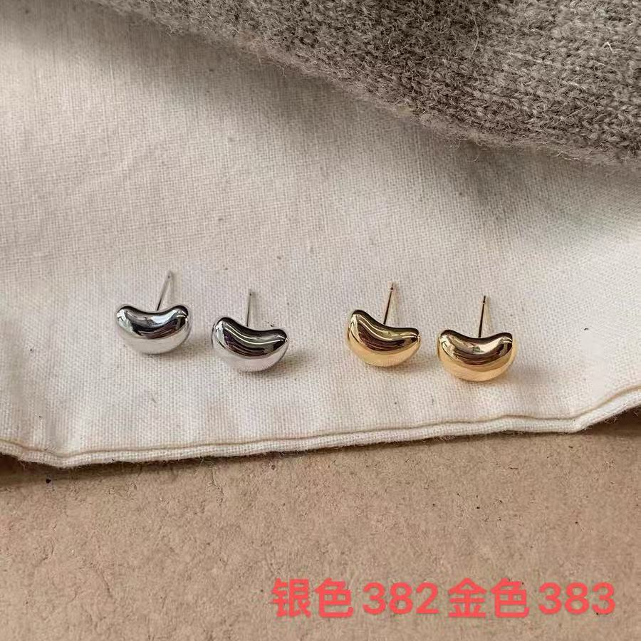 铜合金亚克力耳饰 【豌豆夹】普通金属耳钉383 382