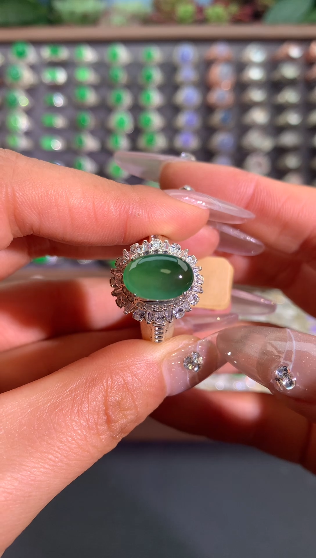 未镶嵌戒指翡翠铜托戒面