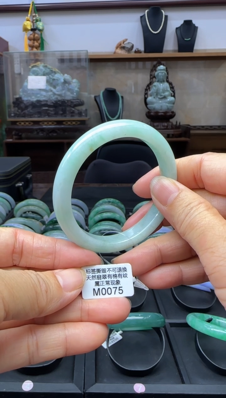 翡翠手镯未镶嵌正圈54 M0075需包容退货扣一百