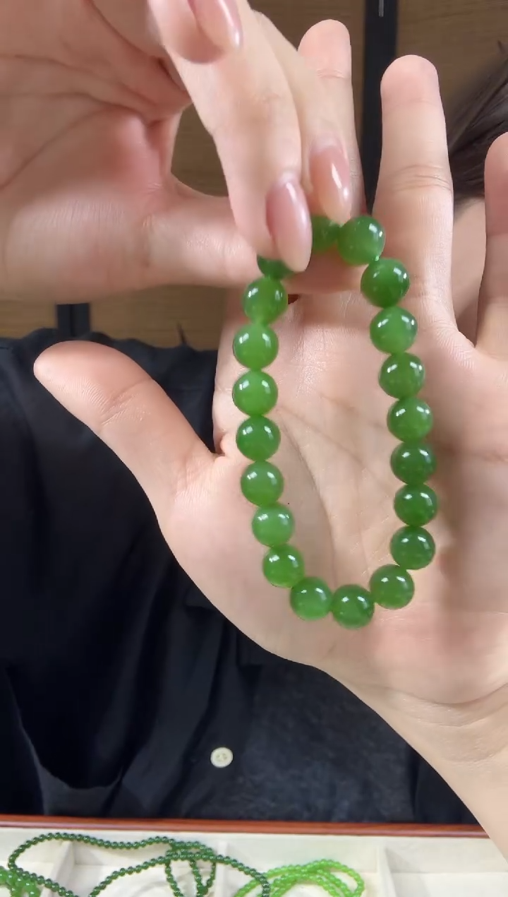 和田玉（碧玉）未镶嵌颈饰9.5+mm无矿单圈