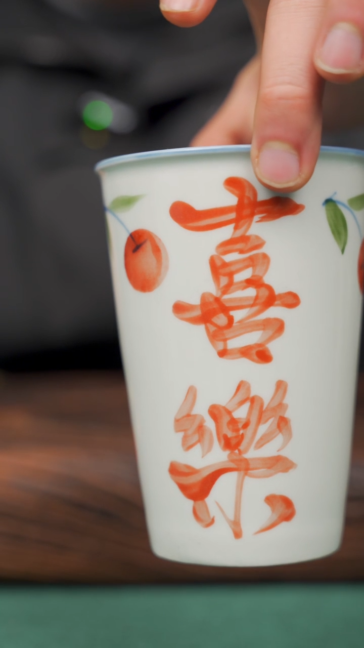【闪购商品】瓷片40寻一缕瓷香杯釉下手工手绘瓷器