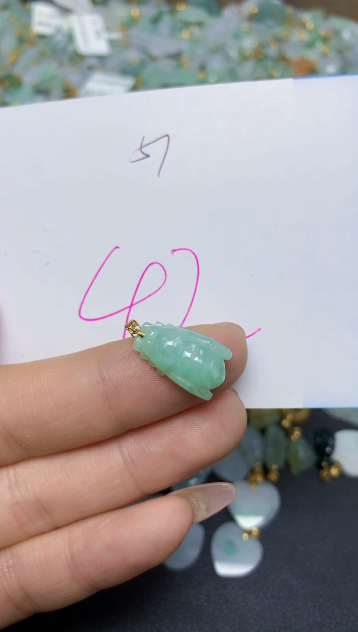 【闪购商品】翡翠挂件18K金镶嵌 天然翡翠A货