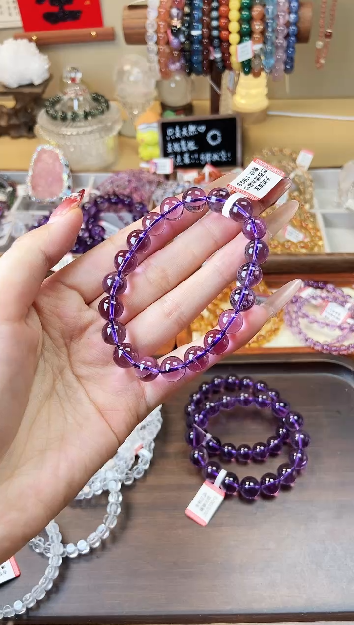 【闪购商品】水晶手串未镶嵌巴西紫水晶10mm