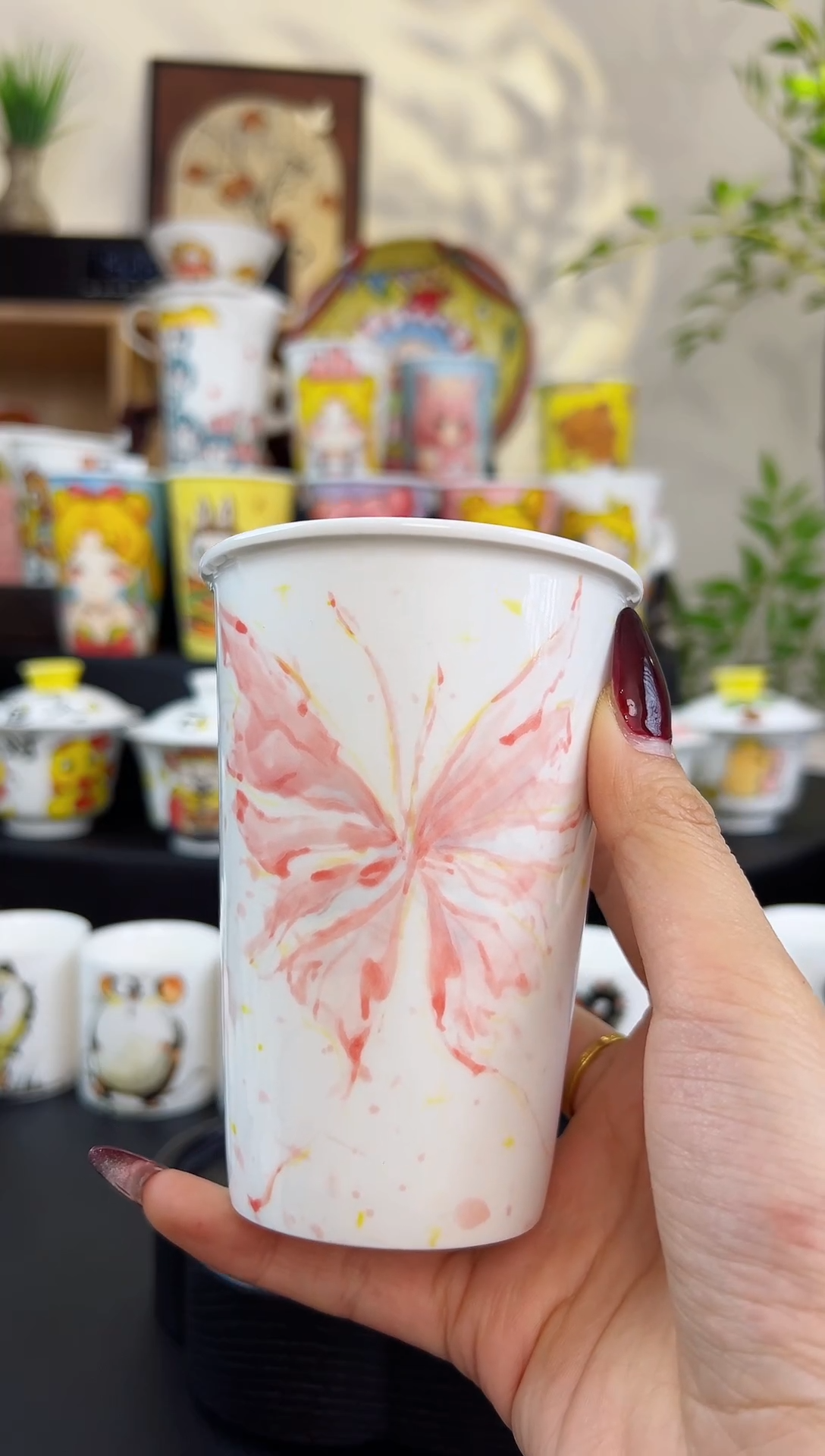 【闪购商品】摆件笙笙漫 手工手绘陶瓷杯杯