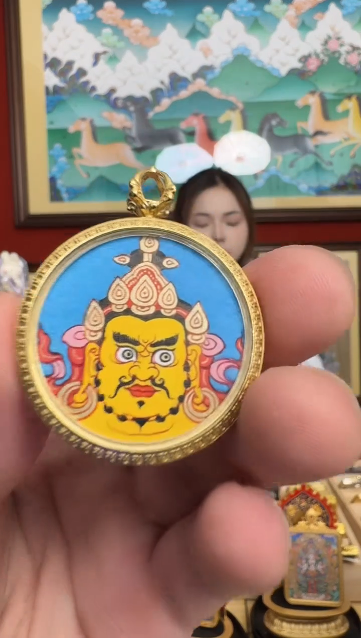 吊坠黄c-热贡纯手绘-安安