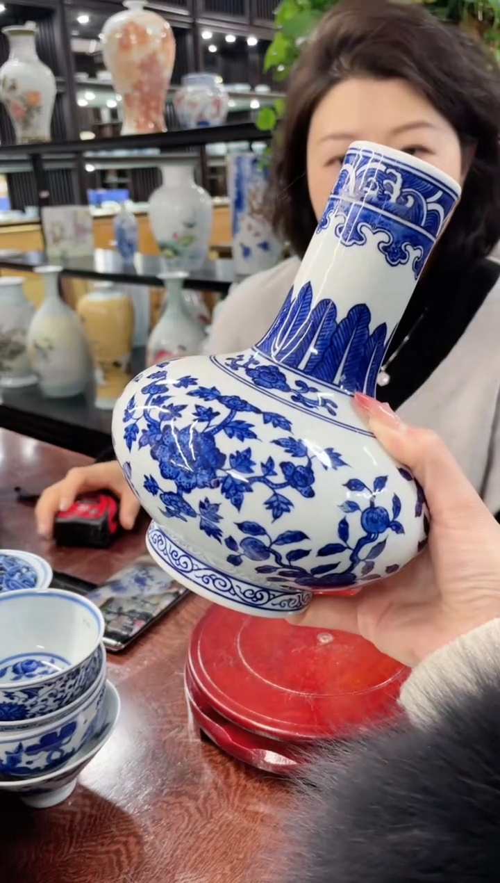 【闪购商品】029陶瓷供应链青花花卉瓜果画片扁瓶