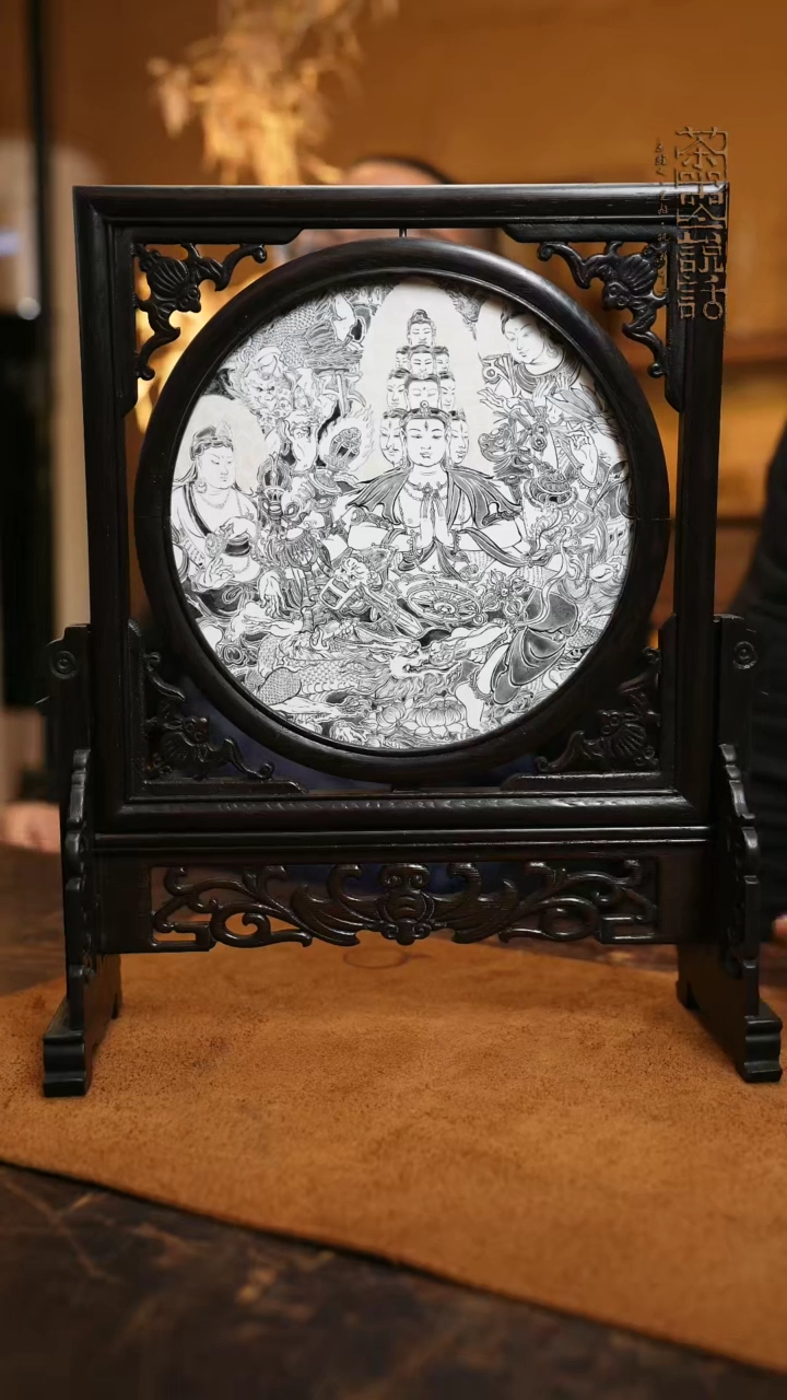 【闪购商品】旷野全手作千手观音瓷板画