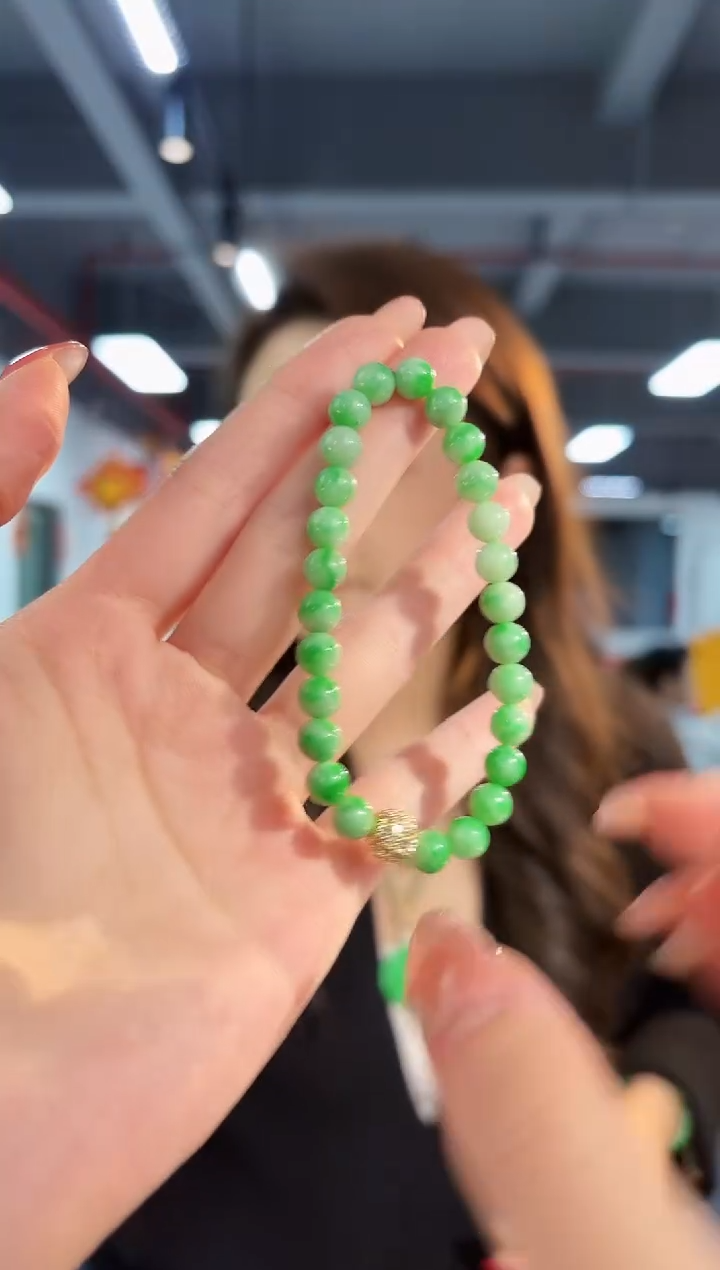 【闪购商品】翡翠手串未镶嵌缅料A货/支持复检/一件