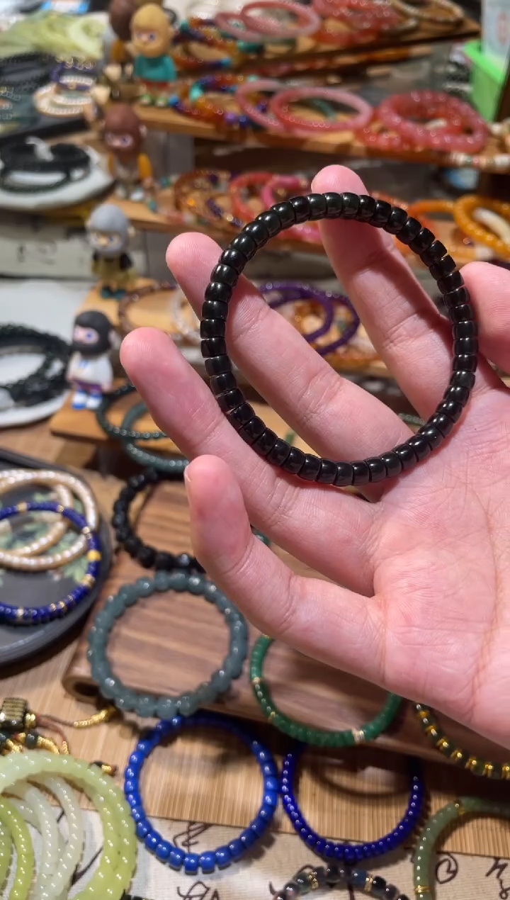 未镶嵌手串和田玉6mm和田玉塔青手串