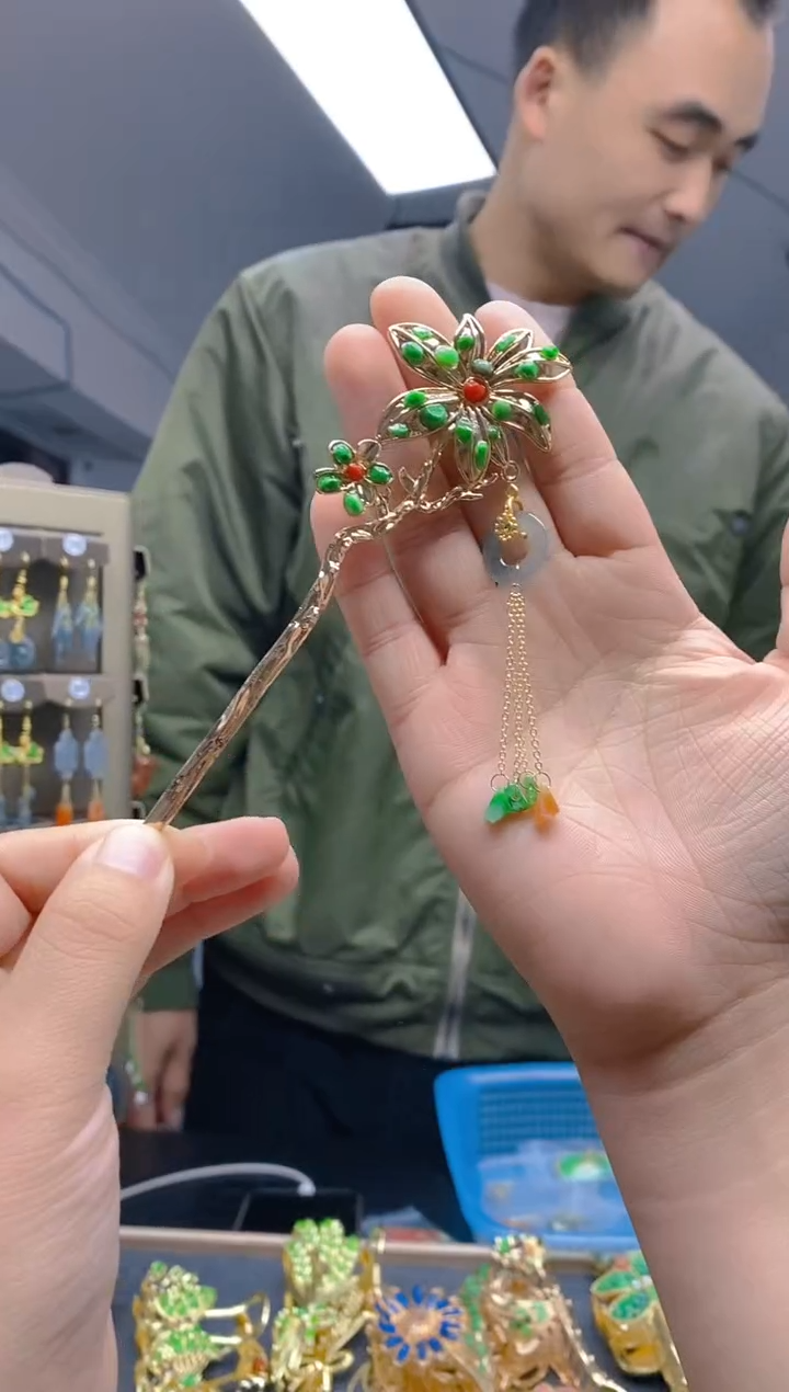 【闪购商品】翡翠耳饰合金361翡翠锁骨链
