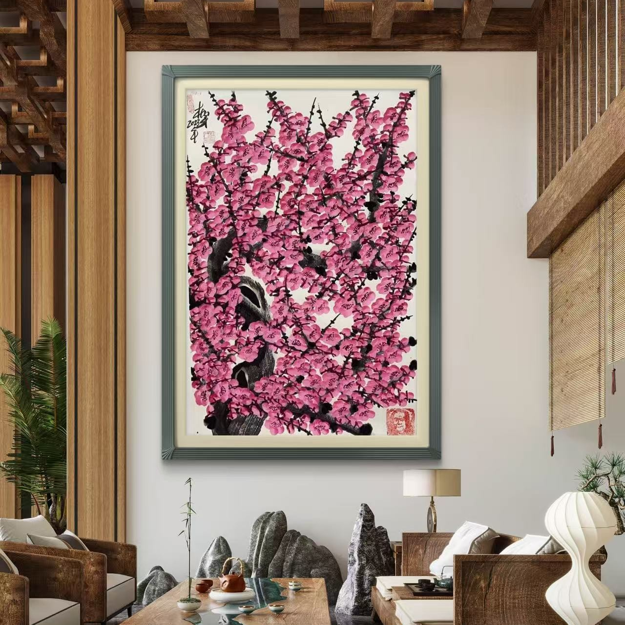 橱窗展示/山艺文化/ 杜宝才老师/宣纸国画/带证书（展示)