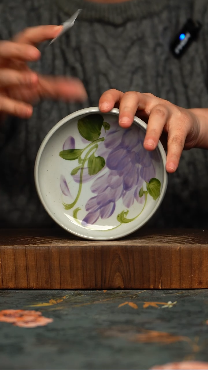 瓷片釉下彩手工手绘同款陶器