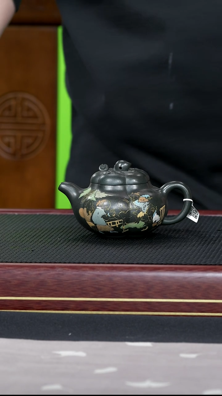茶壶紫砂紫砂壶110金鼎吴记 上合桃 古绿泥 180cc