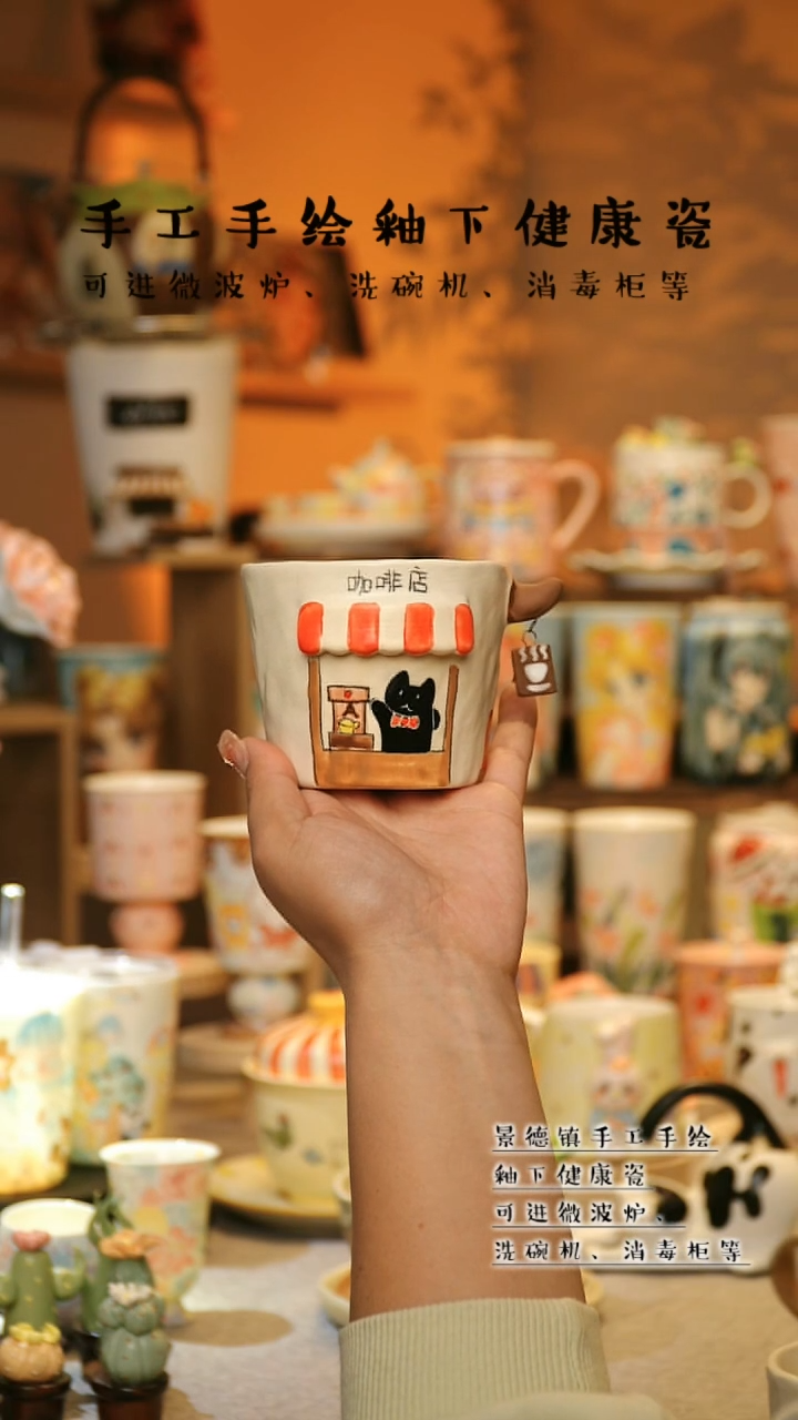 【闪购商品】杯陶瓷景德镇高温釉下彩&A775