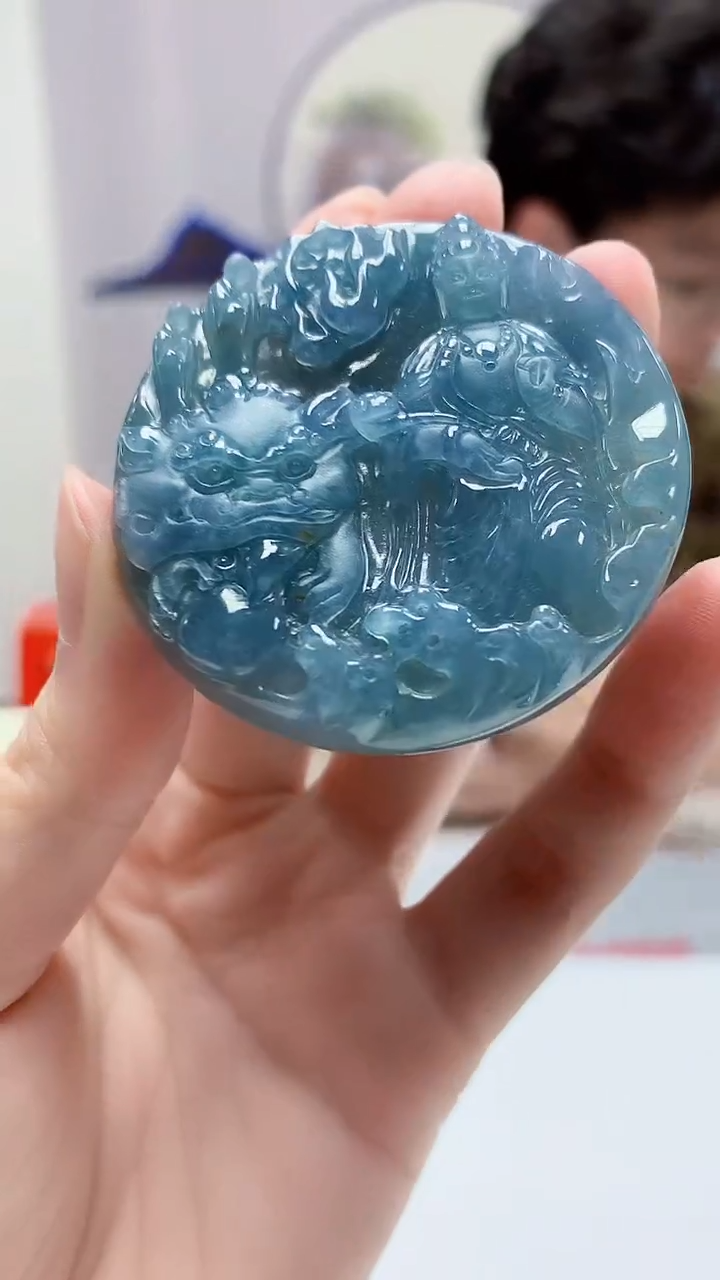 【闪购商品】定制翡翠未镶嵌4688zm-毛货挂件人物380