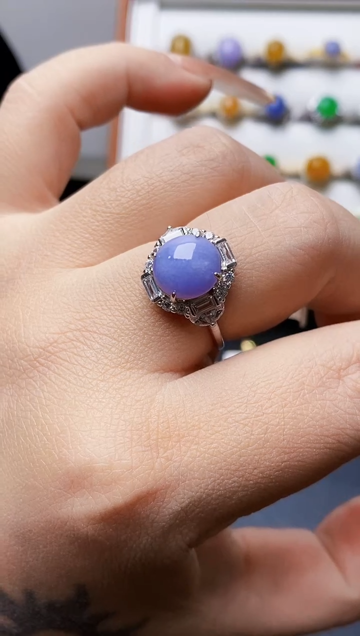 银S925镶嵌戒指翡翠0248