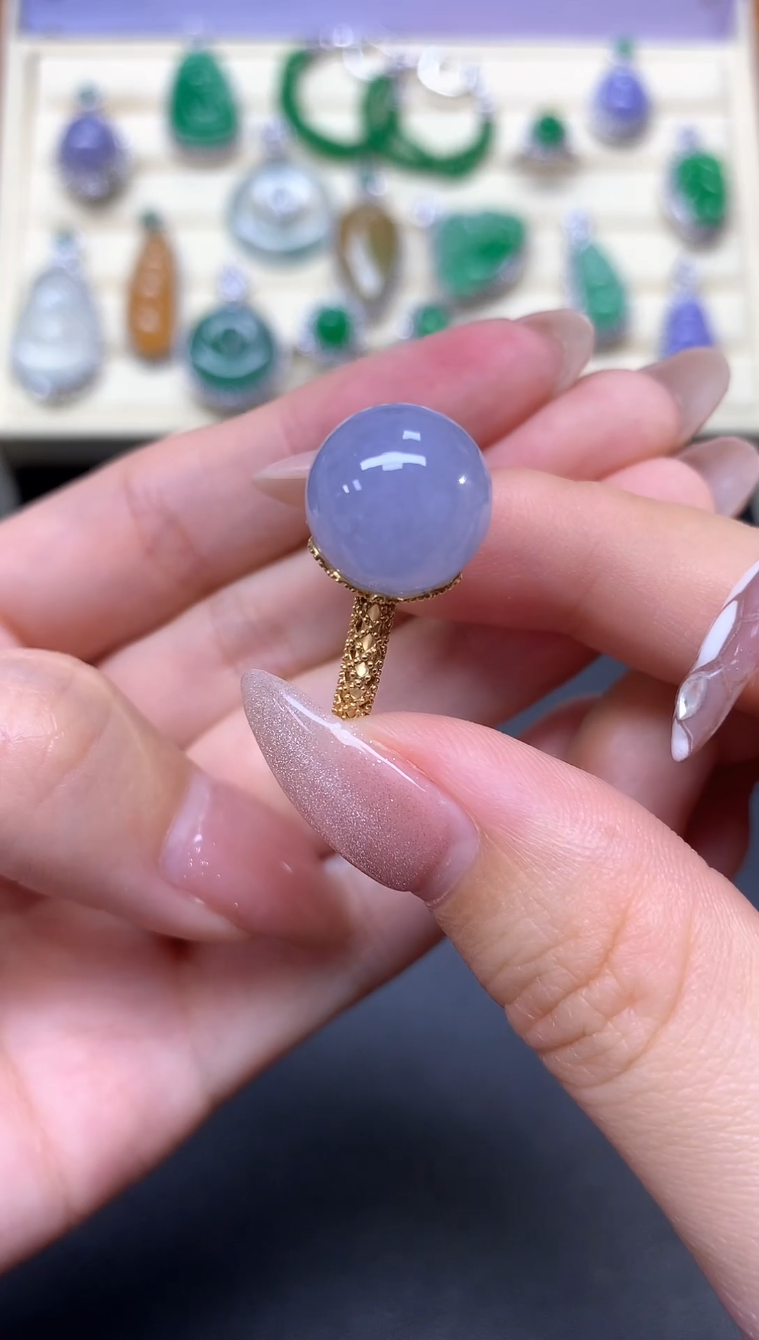 【闪购商品】翡翠戒指18K金镶嵌戒指|4750+475