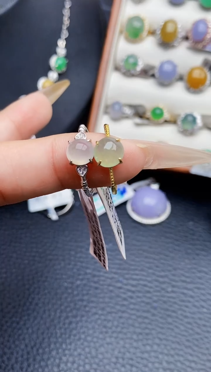 银S925镶嵌戒指翡翠0563