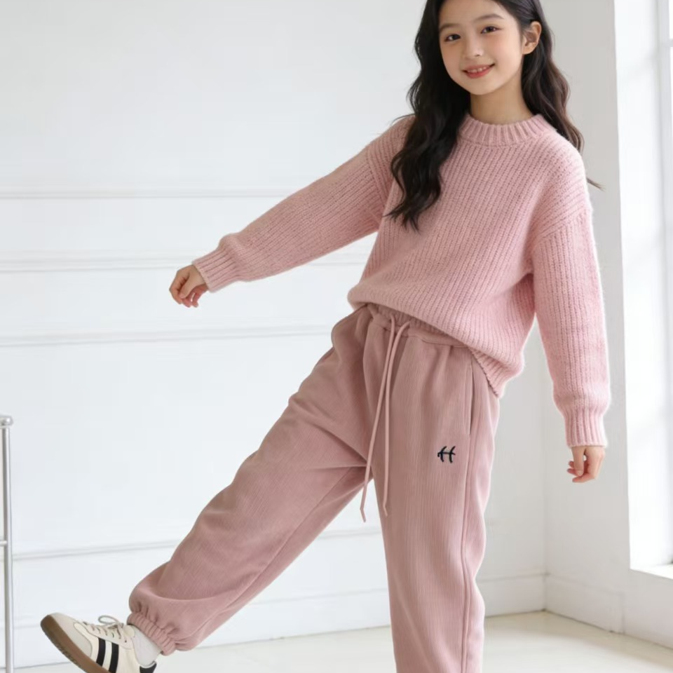 24808高端专享冬款儿童休闲裤粉色