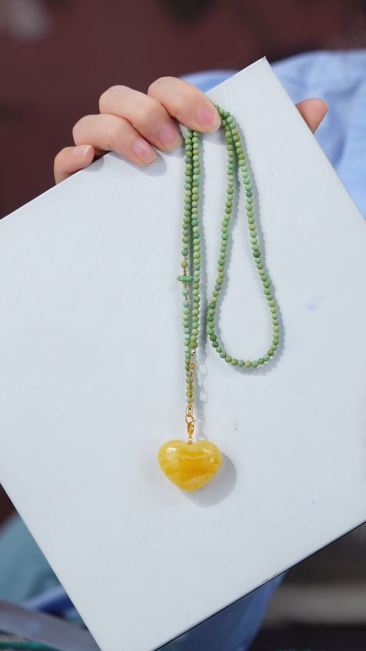 绿松石18K金镶嵌项链11