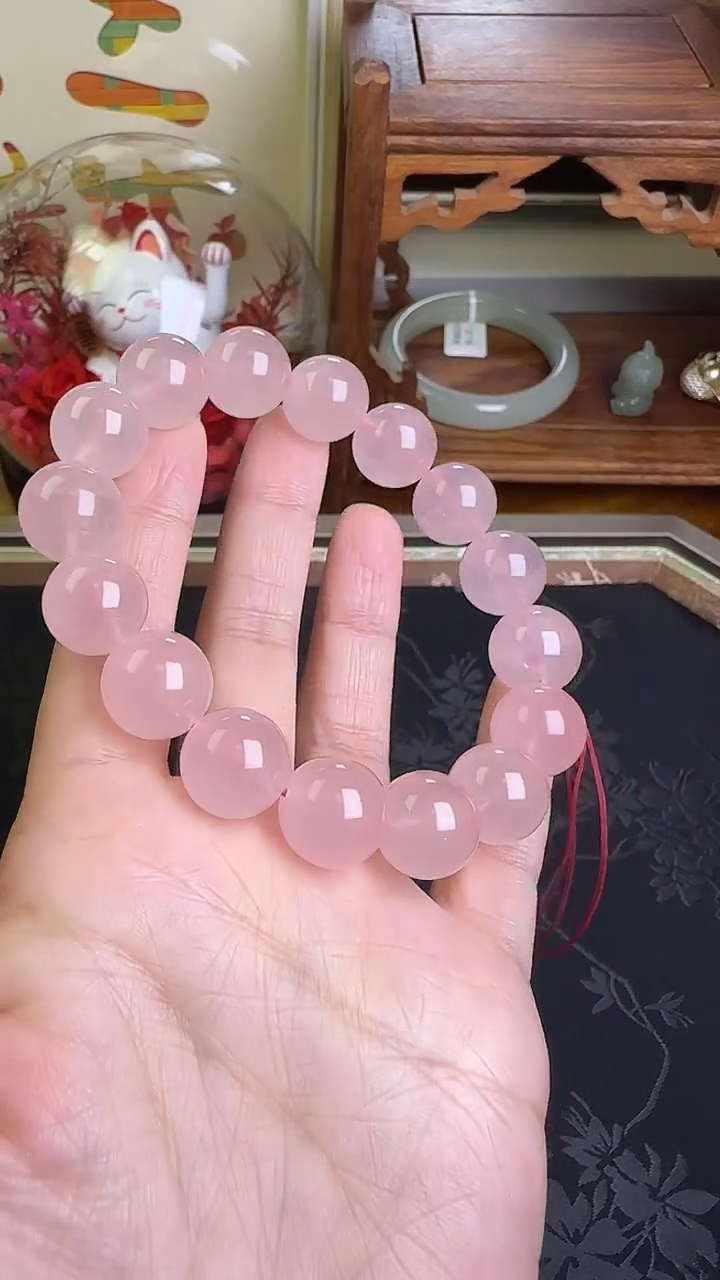 未镶嵌手串芙蓉石粉水晶手串