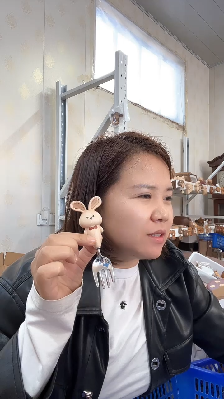 木小兔子叉子白枫木