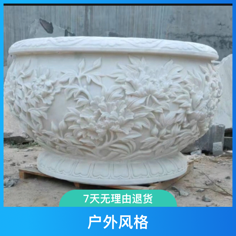 石雕鱼缸花盆适用于别墅庭院户外园林养鱼室外
