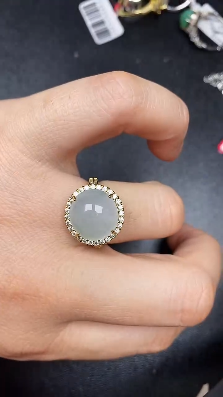 银S925镶嵌戒指翡翠2850