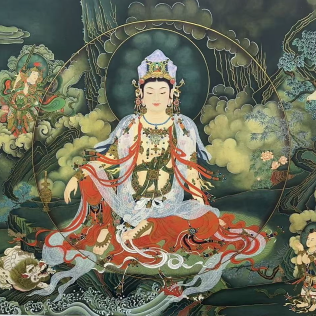 《巨幅水月造像》敦煌画派井灏先生作品