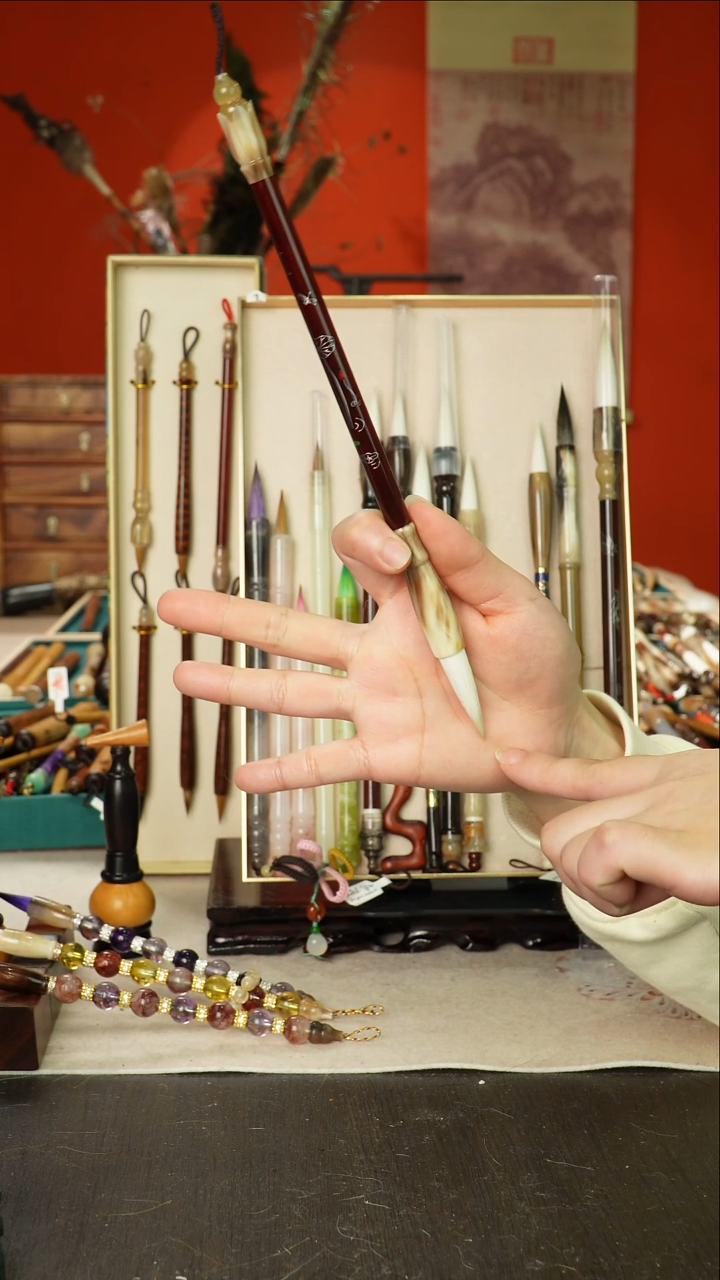 327号闪孤品高货毛笔链接 清水试笔 蘸墨不退