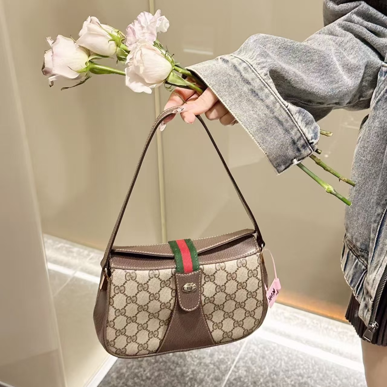 95新 GUCCI/古驰 暮野奢品/古驰斜挎饭盒包/25031