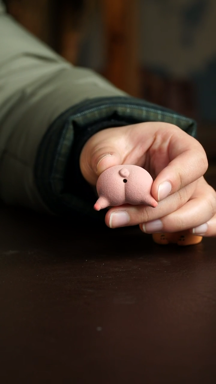 茶杯紫砂88号 猪屁屁香插 宜兴紫砂原矿作品