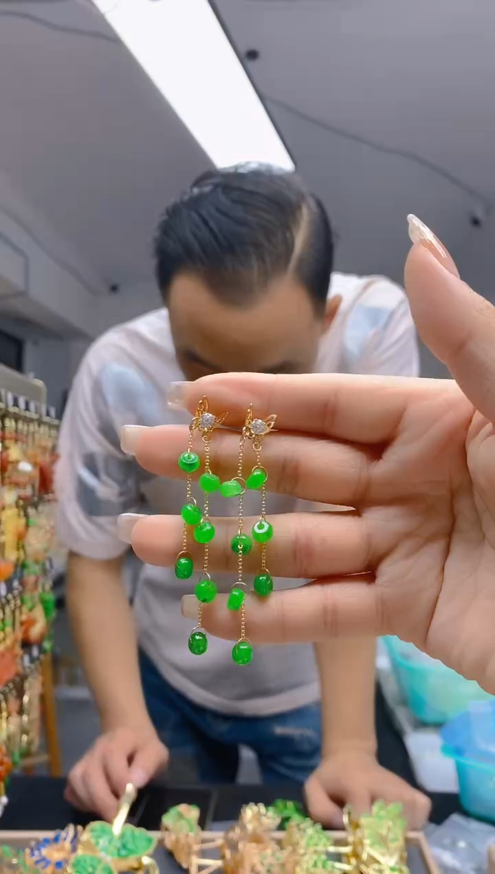 【闪购商品】翡翠耳饰合金325翡翠耳钉