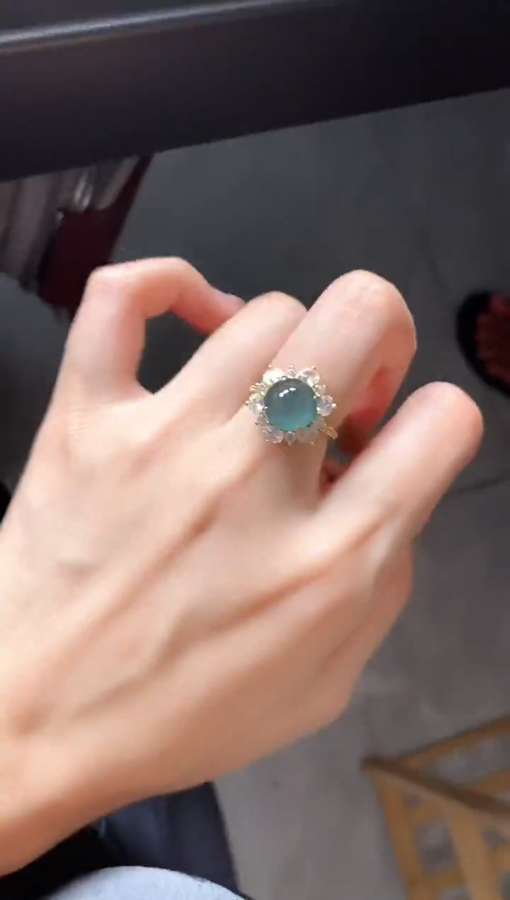 银S925镶嵌戒指翡翠5151-4