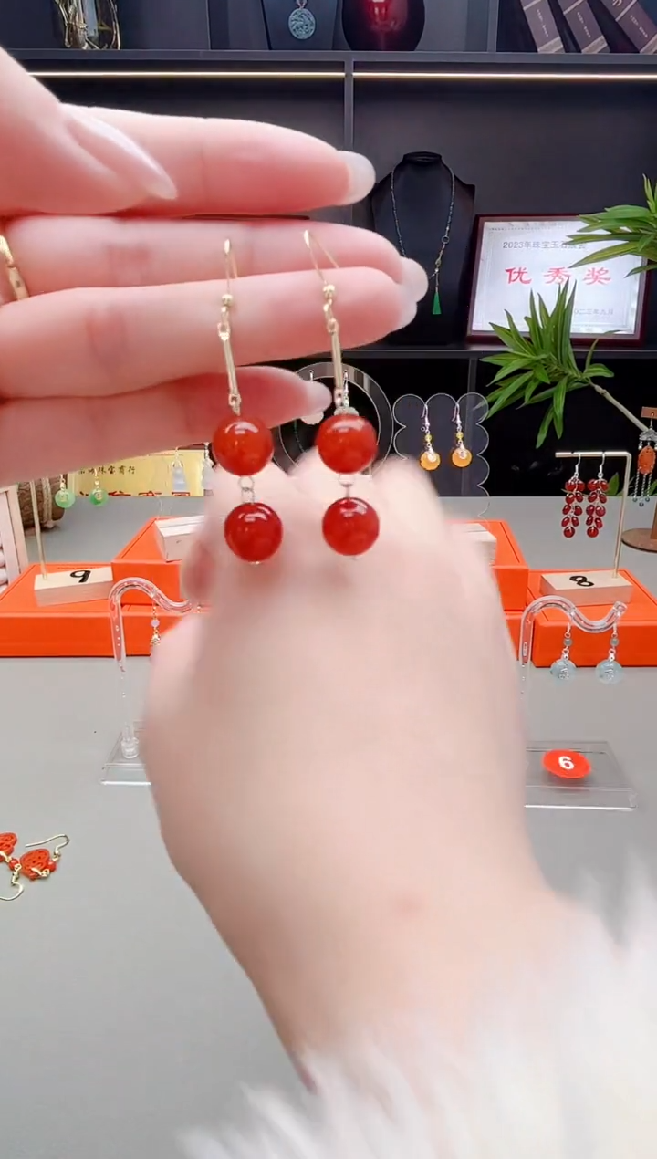 未镶嵌耳钉玛瑙/玉髓215