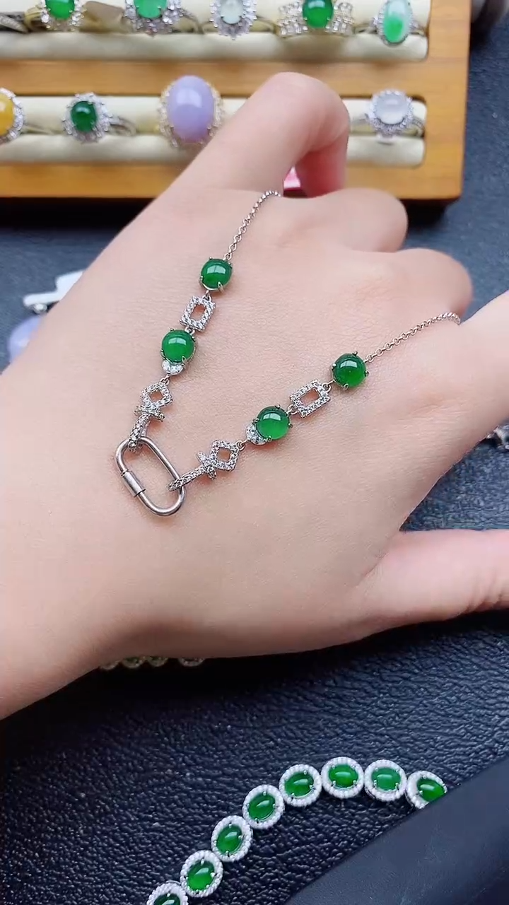 银S925镶嵌戒指翡翠1