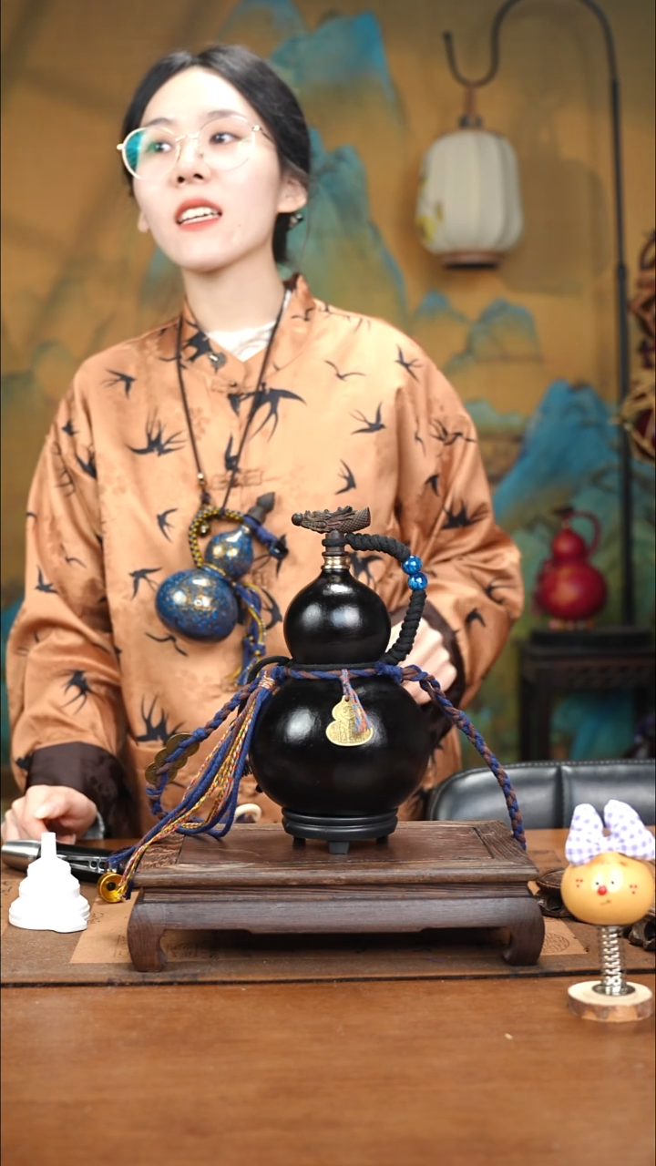 XZ087藏绳款大漆酒葫芦（现货现发）