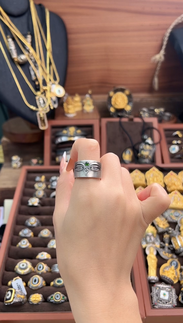 无925银度母戒指