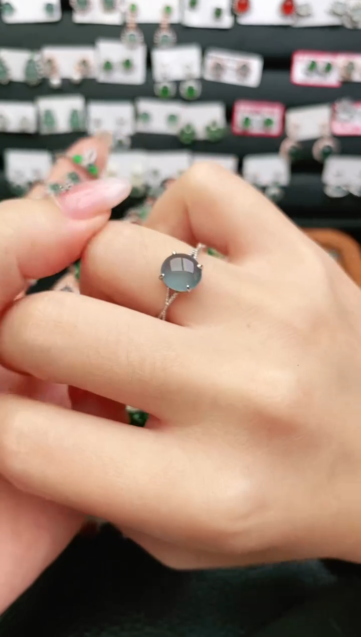 【闪购商品】翡翠戒指银S925镶嵌戒指