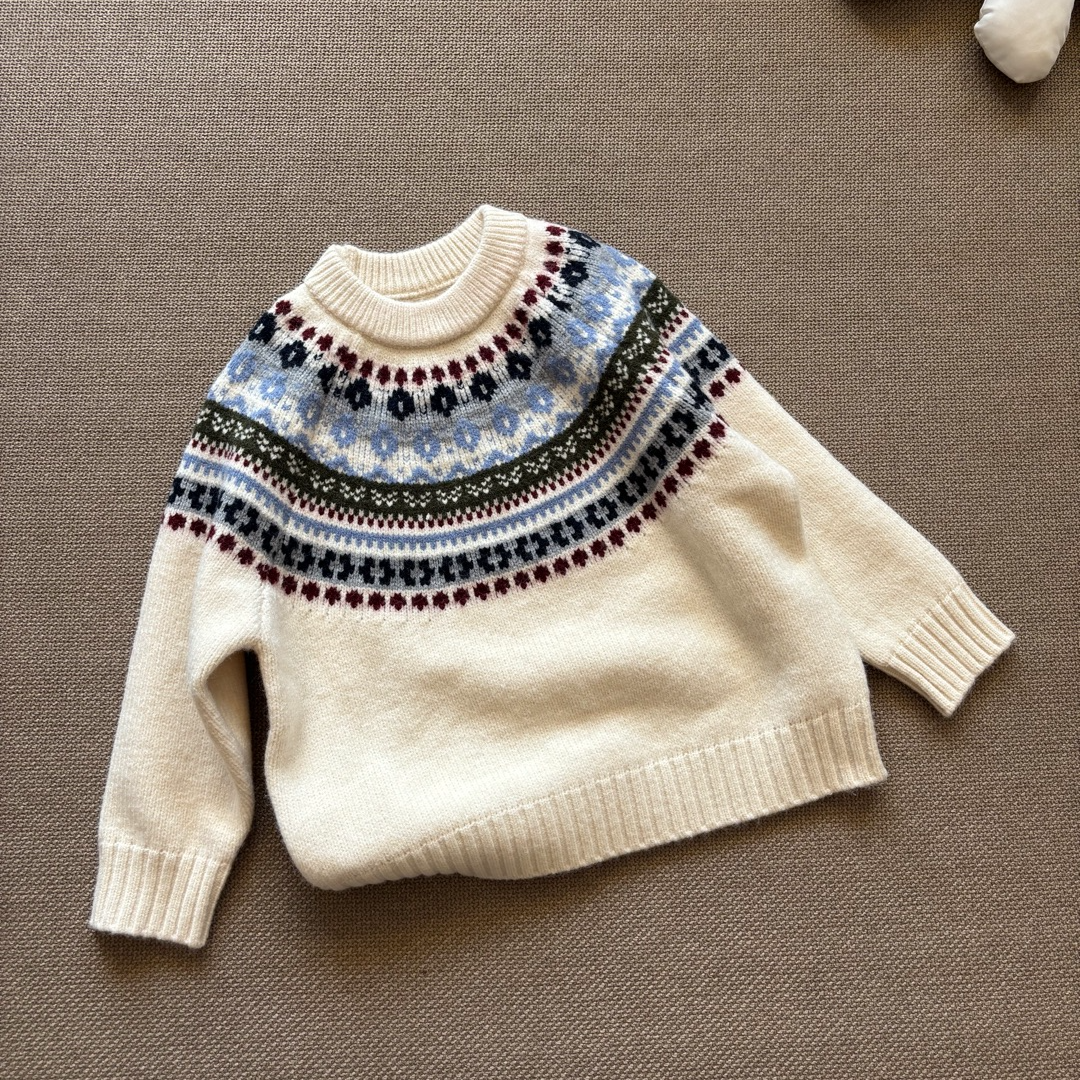 Alice•25冬~时尚白色费尔岛套头毛衣55946米白   15--7