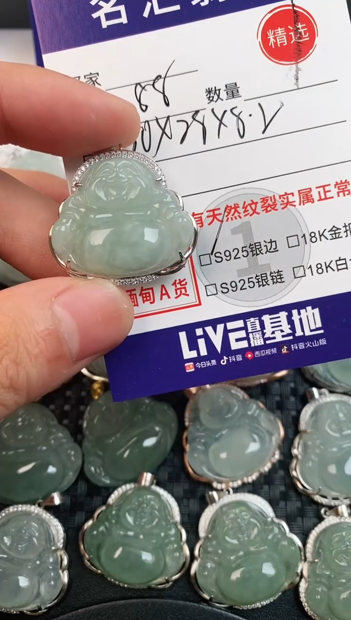 颈饰银S925镶嵌翡翠·