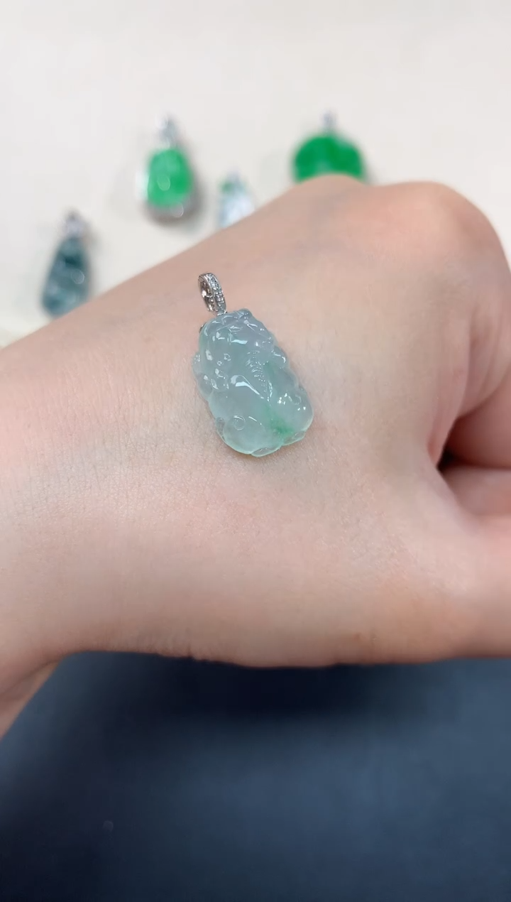 【闪购商品】翡翠吊坠(不含链)18K金镶嵌A314|1680