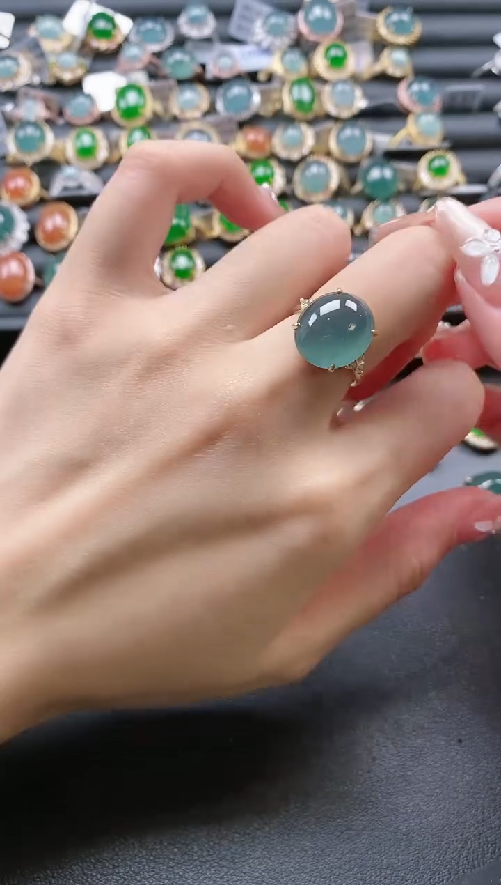 【闪购商品】翡翠戒指银S925镶嵌-600