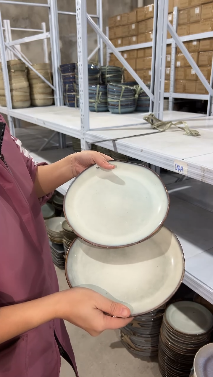 陶瓷外贸尾货瑕疵满20包邮X2 浅盘八英寸