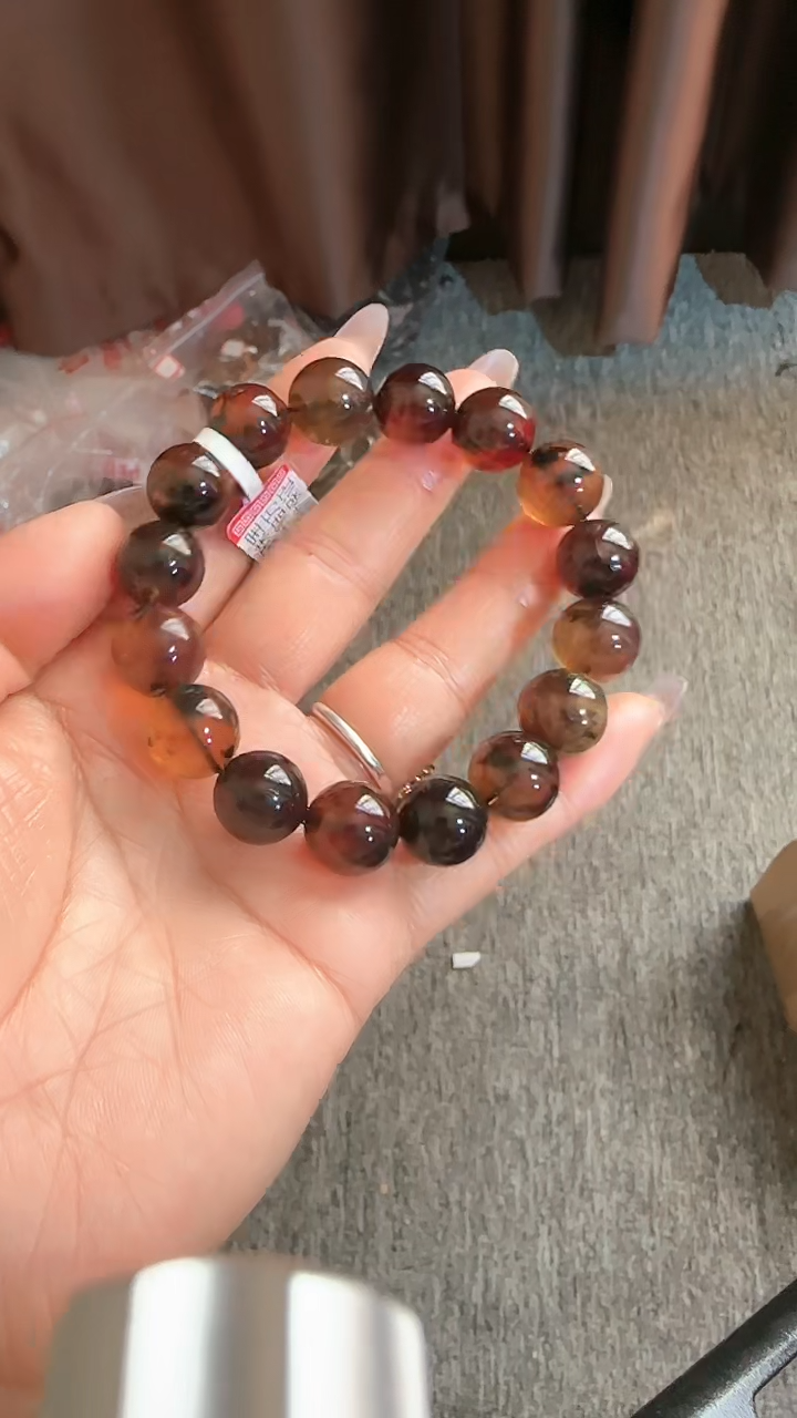 【闪购商品】琥珀手链未镶嵌规格13微瑕灵草珀手串#44