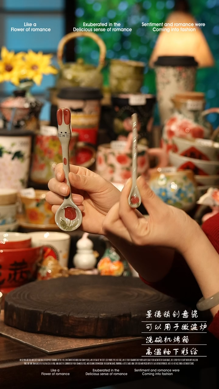 陶瓷随机景德镇高温釉下彩手工手绘款式@A0476@