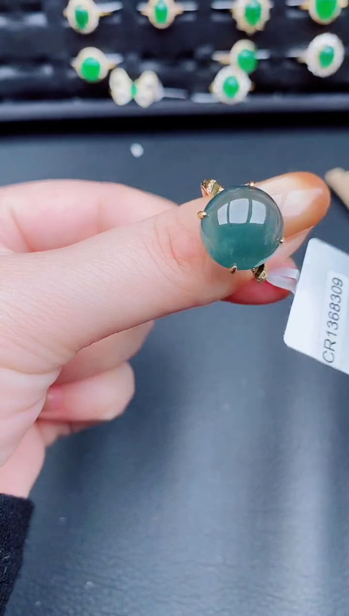【闪购商品】翡翠戒指银S925镶嵌天然a货翡翠180