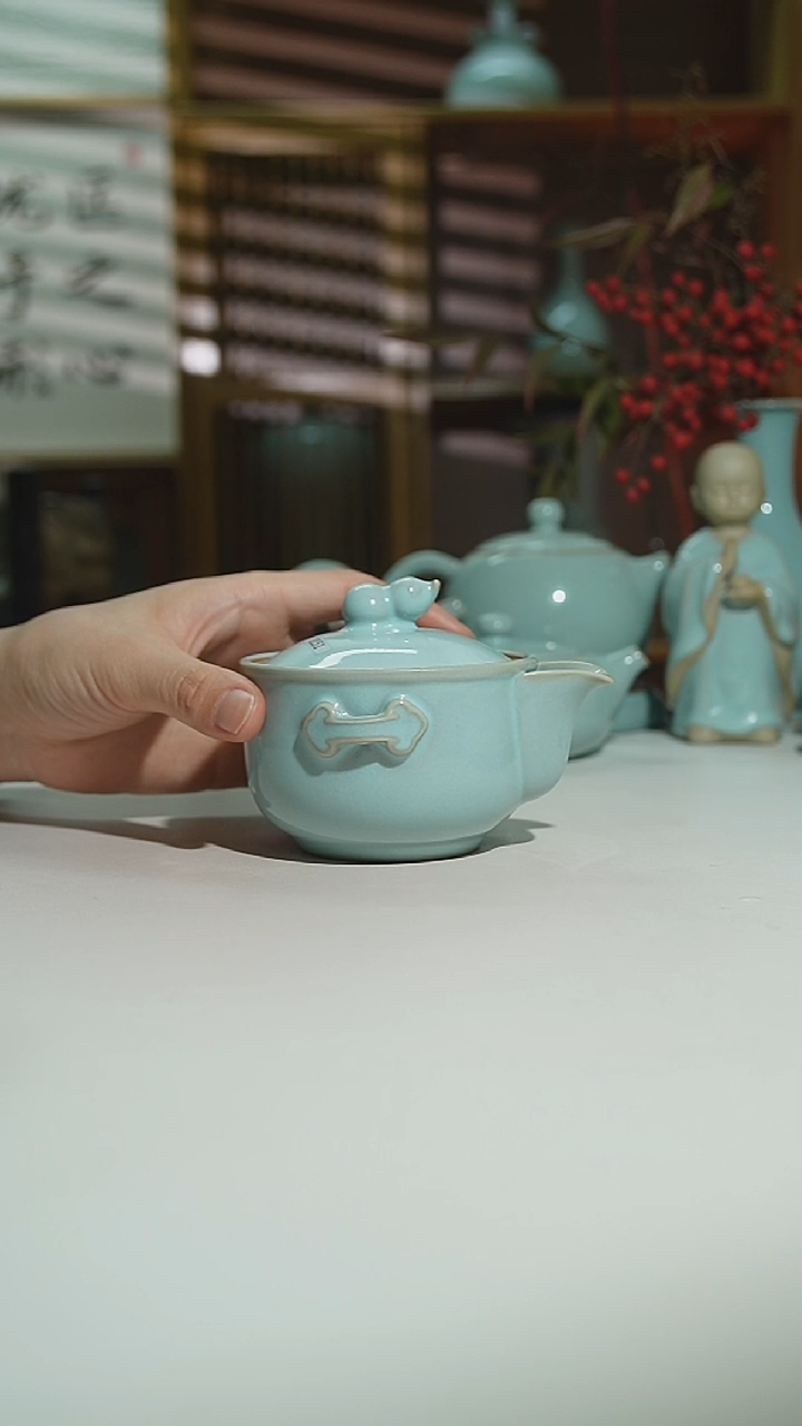 天青珑匠葫芦手抓壶二级0151
