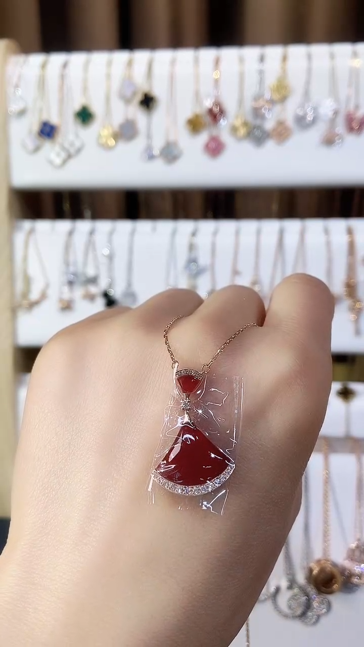 【闪购商品】钻石套链18K金镶嵌钻石K玫