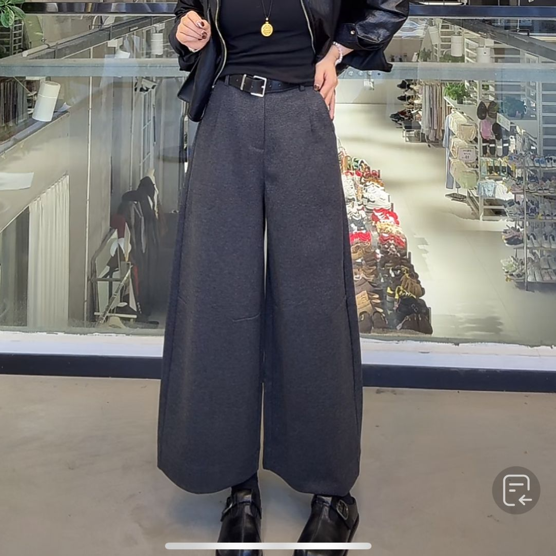 贝姐同款【九分毛呢气球裤】秋冬新款~后腰松紧气球休闲裤6287 A